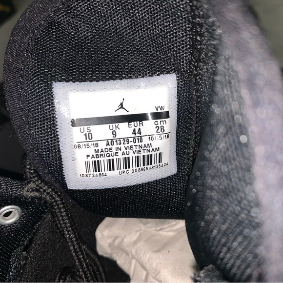 Nike Jordan Fadeaway - Black Metallic Silver - Size 10 - Picture 7 of 9